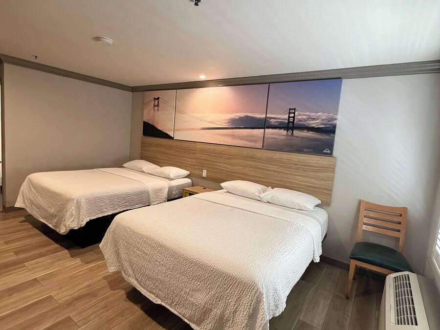 Standard Room, 2 Queen Beds | In-room safe, desk, blackout drapes, iron/ironing board