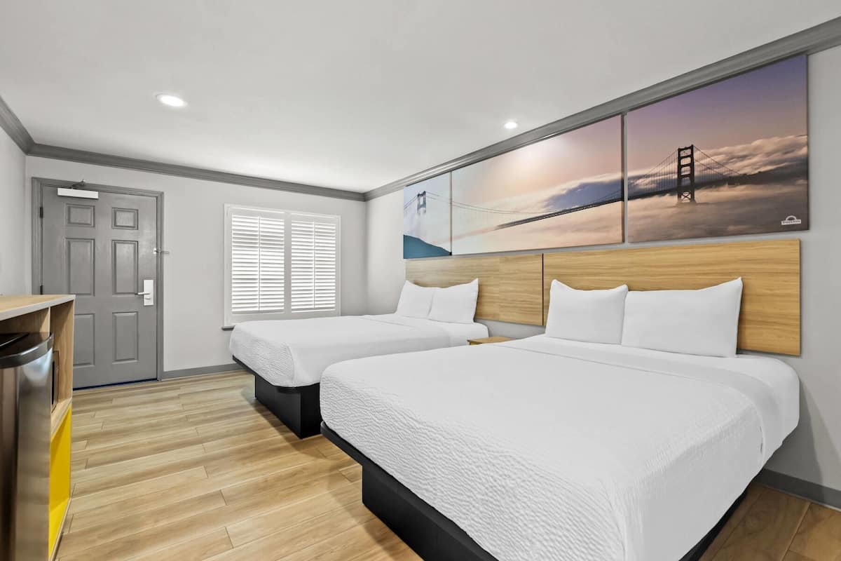 Standard Room, 2 Queen Beds | In-room safe, desk, blackout drapes, iron/ironing board
