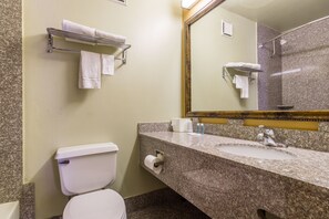 Basic Single Room | Bathroom | Combined shower/tub, hair dryer, towels, toilet paper - A Victory Inn Tolleson (Tolleson)