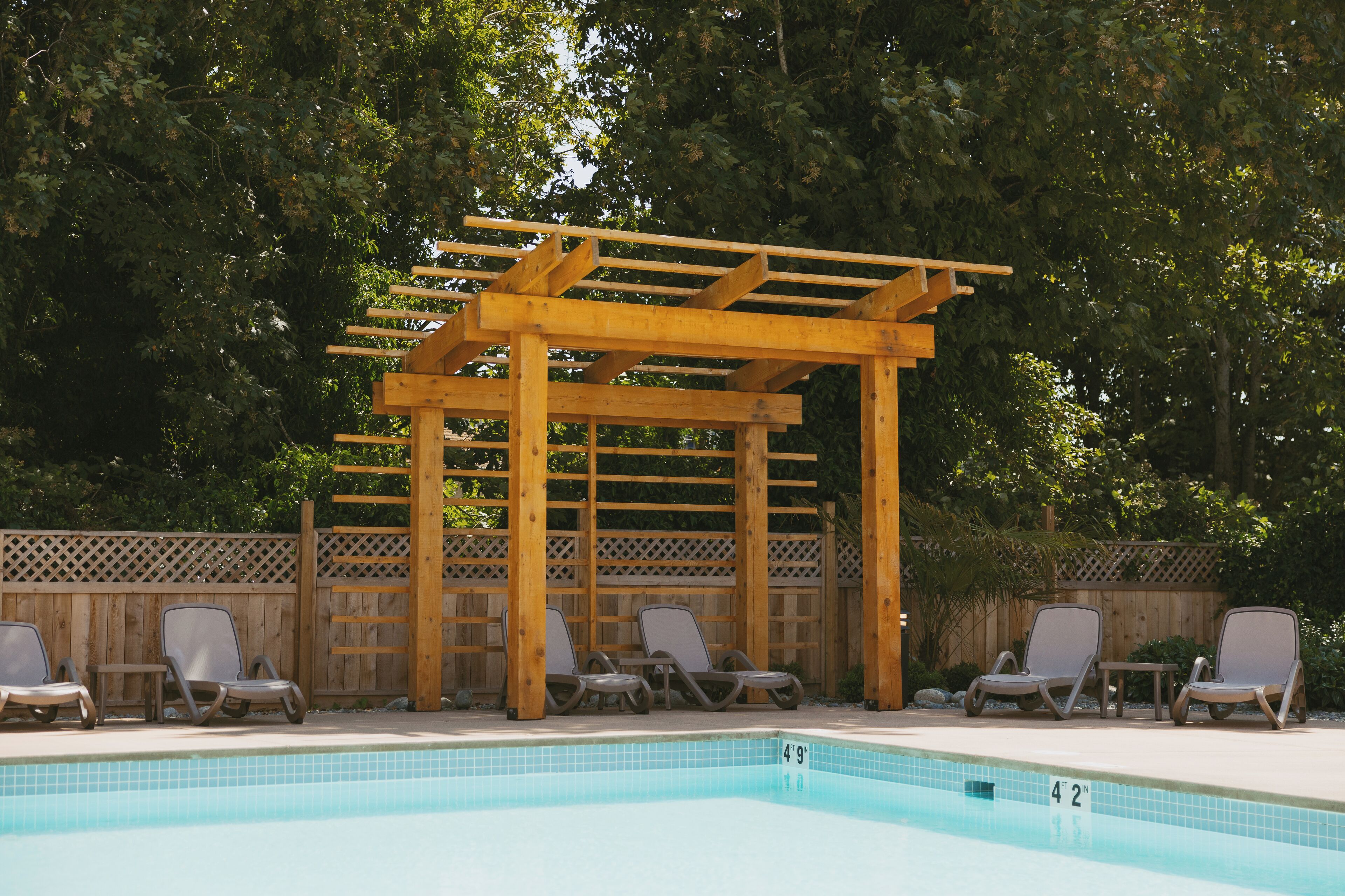indoor pool, seasonal outdoor pool, free pool cabanas, pool loungers