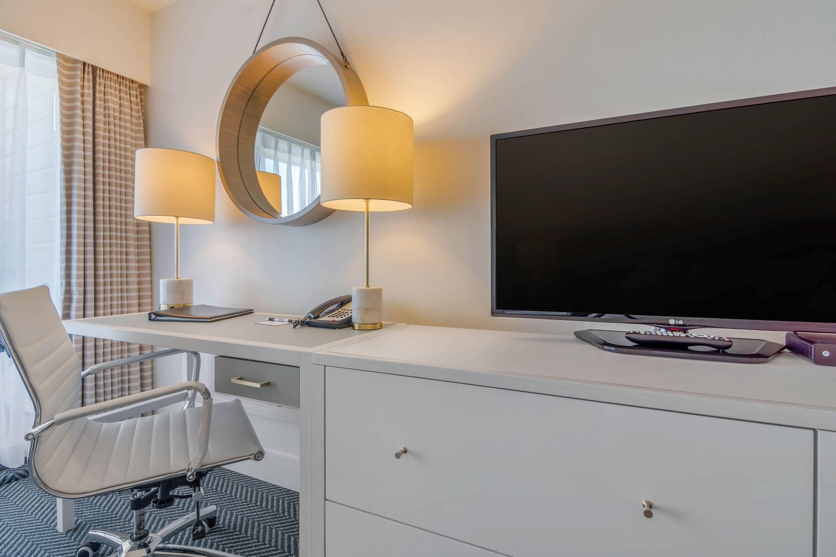 In-room safe, desk, laptop workspace, iron/ironing board