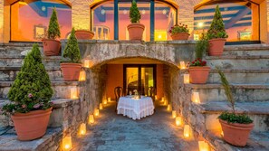 Outdoor banquet area