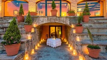 Outdoor banquet area