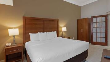 Blackout drapes, iron/ironing board, free cribs/infant beds