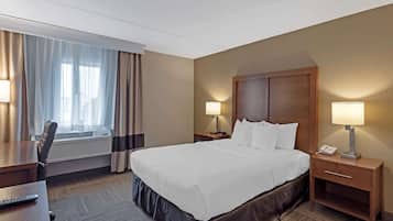 Blackout drapes, iron/ironing board, free cribs/infant beds