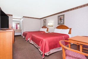 Basic Room, 2 Queen Beds, Non Smoking | Desk, laptop workspace, blackout drapes, iron/ironing board