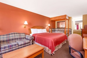 Suite, 1 King Bed, Non Smoking, Hot Tub | Desk, laptop workspace, blackout curtains, iron/ironing board