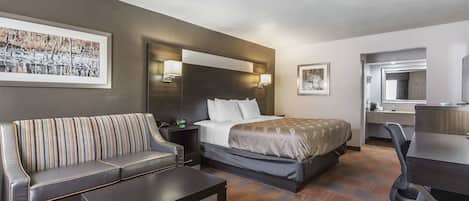 Desk, blackout curtains, iron/ironing board, free WiFi