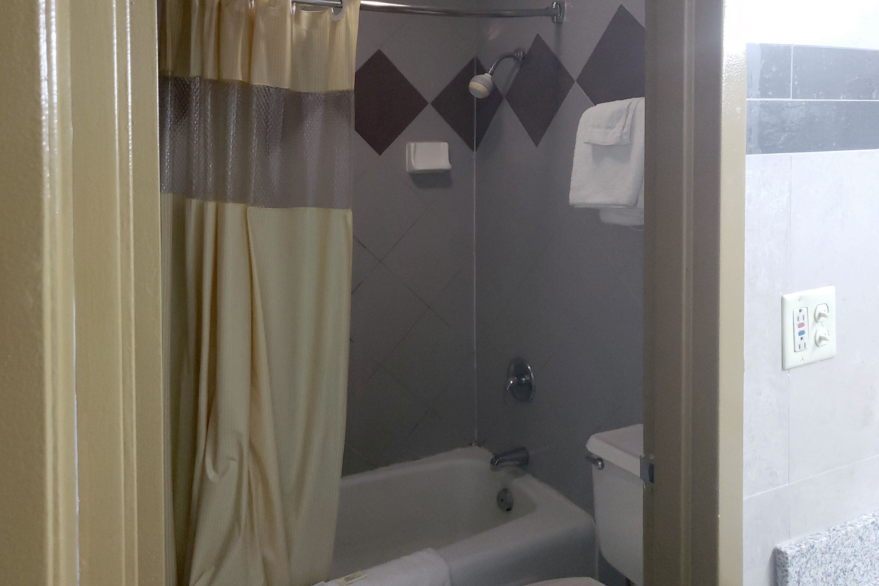 free toiletries, hair dryer, towels