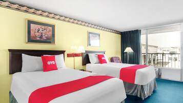 Desk, free WiFi, bed sheets, alarm clocks