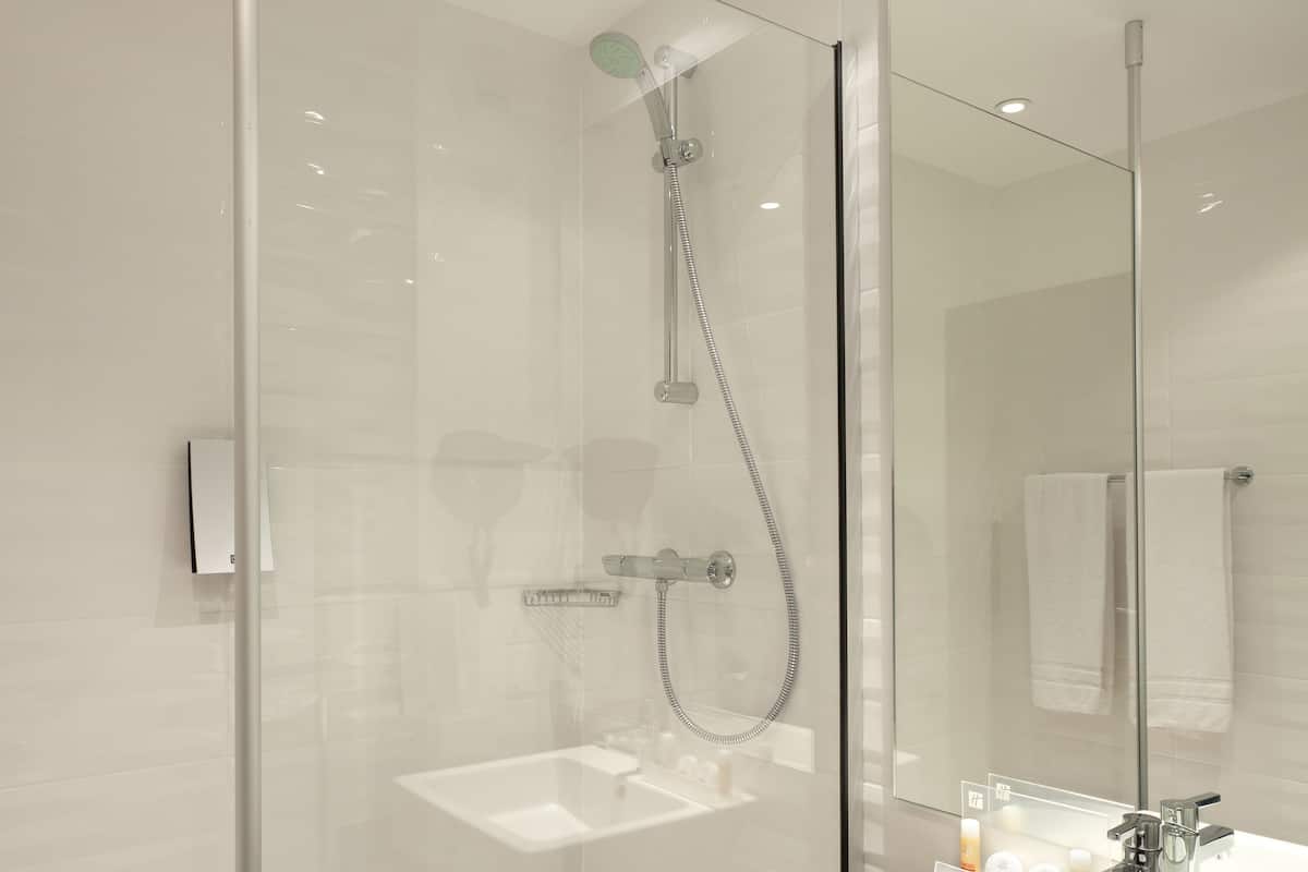 free toiletries, hair dryer, towels