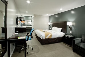 Premium bedding, memory foam beds, desk, iron/ironing board