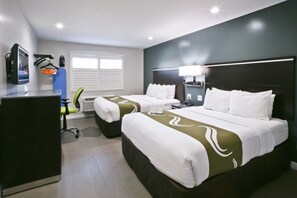 Premium bedding, memory foam beds, desk, iron/ironing board