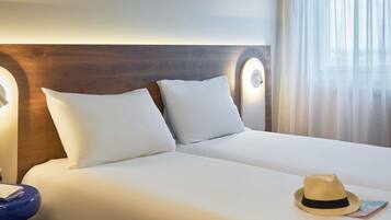 Premium bedding, pillowtop beds, desk, soundproofing