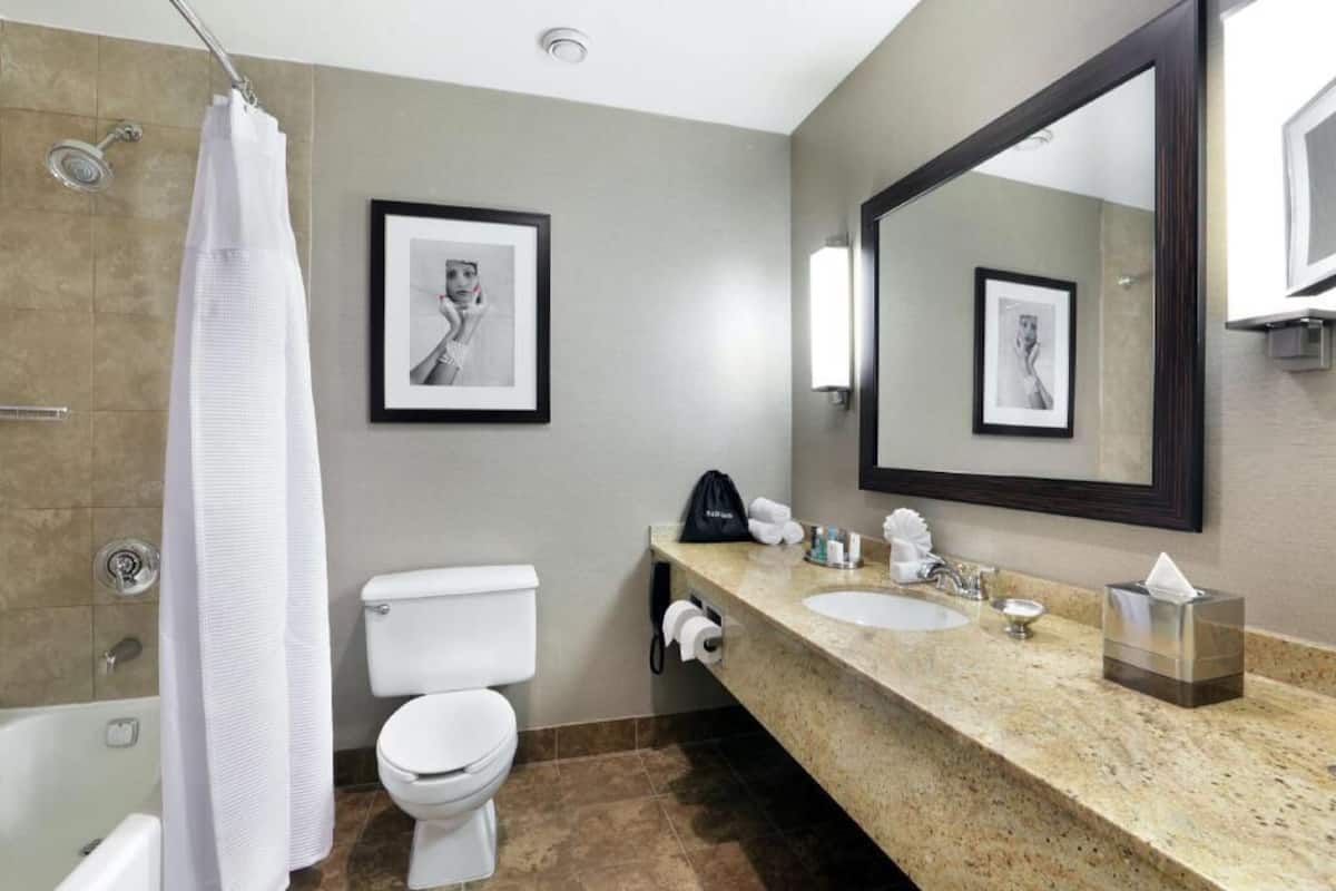 Baño | Tina con regadera, amenidades de baño gratuitas, secadora de cabello