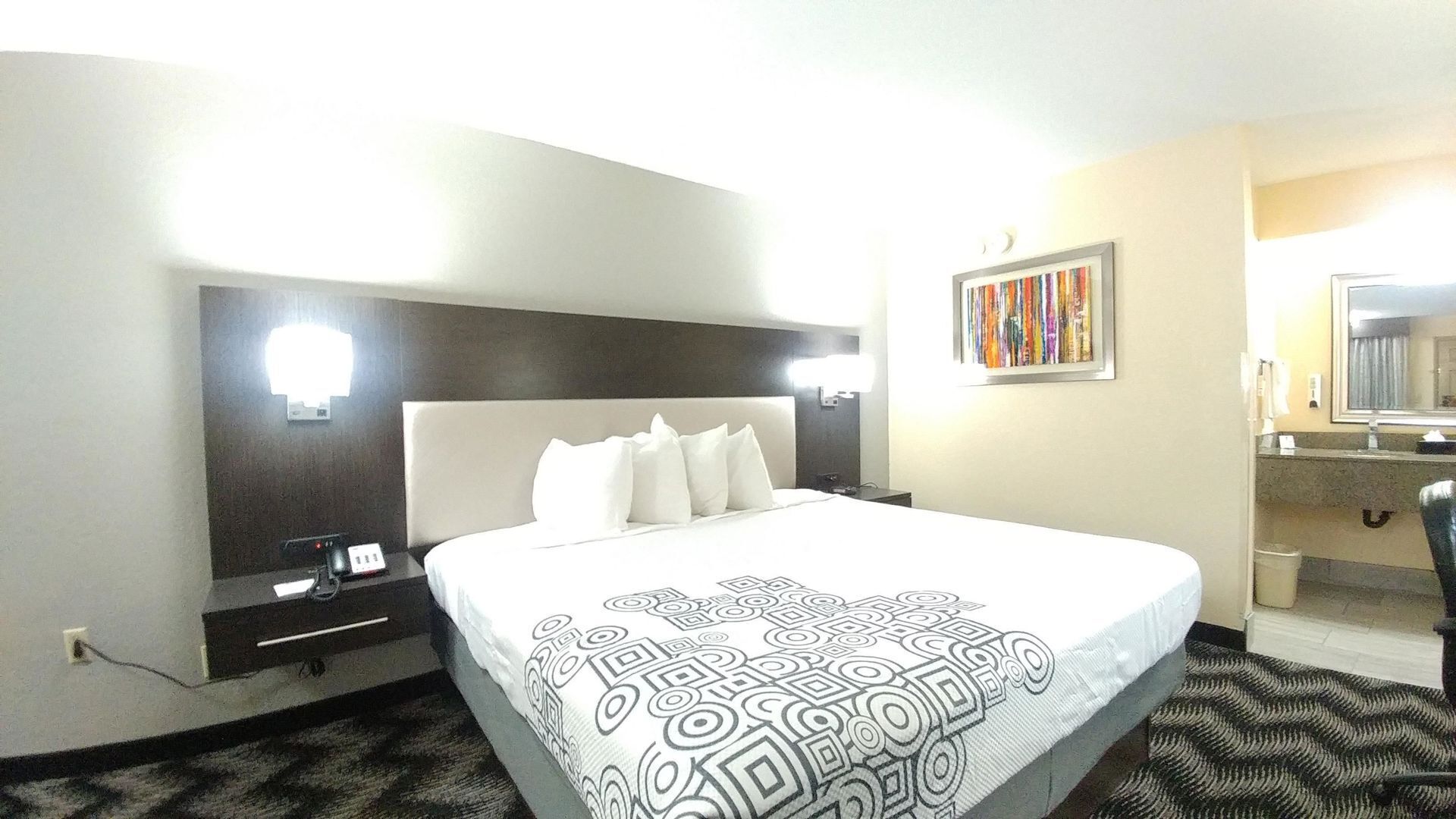 Pillowtop beds, desk, laptop workspace, iron/ironing board