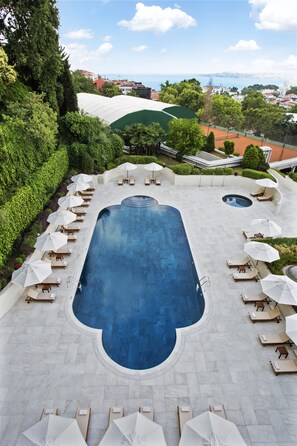 Indoor pool, seasonal outdoor pool, lifeguards on site