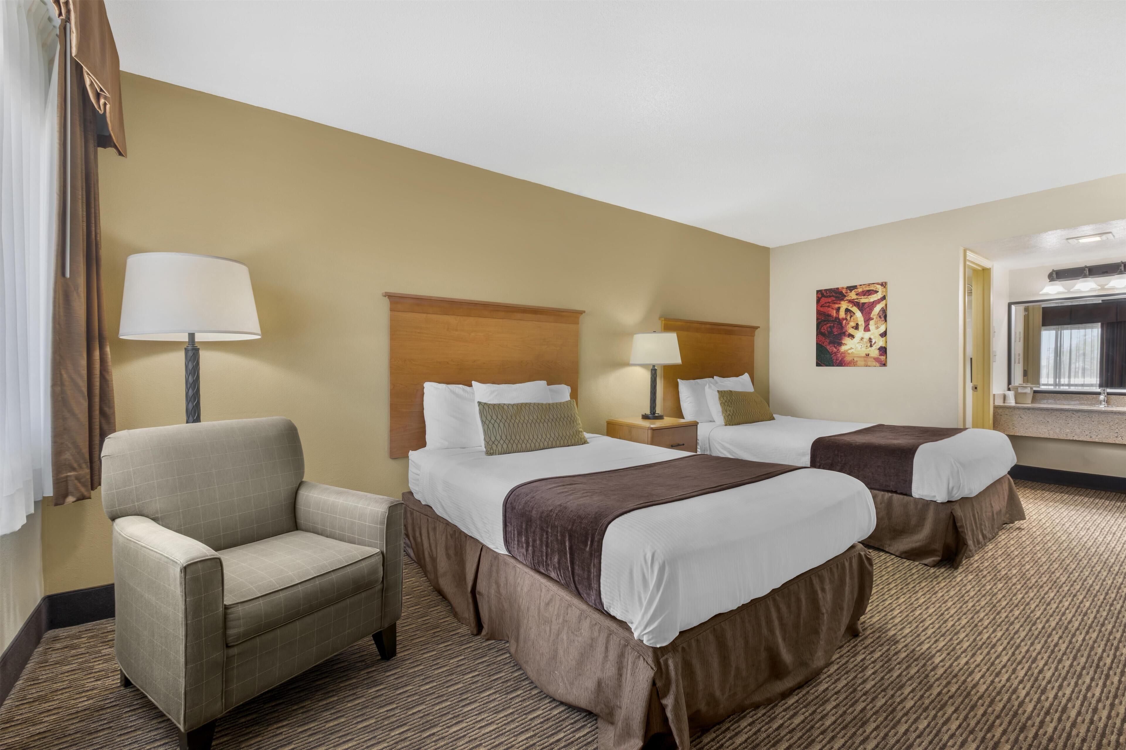 스탠다드룸, 더블침대 2개, 장애인 지원, 금연 | 책상, 다리미/다리미판, 간이 침대, 침대 시트