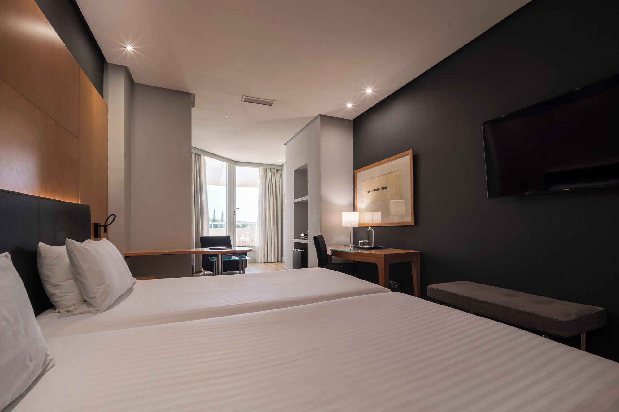 Down comforters, minibar, in-room safe, desk