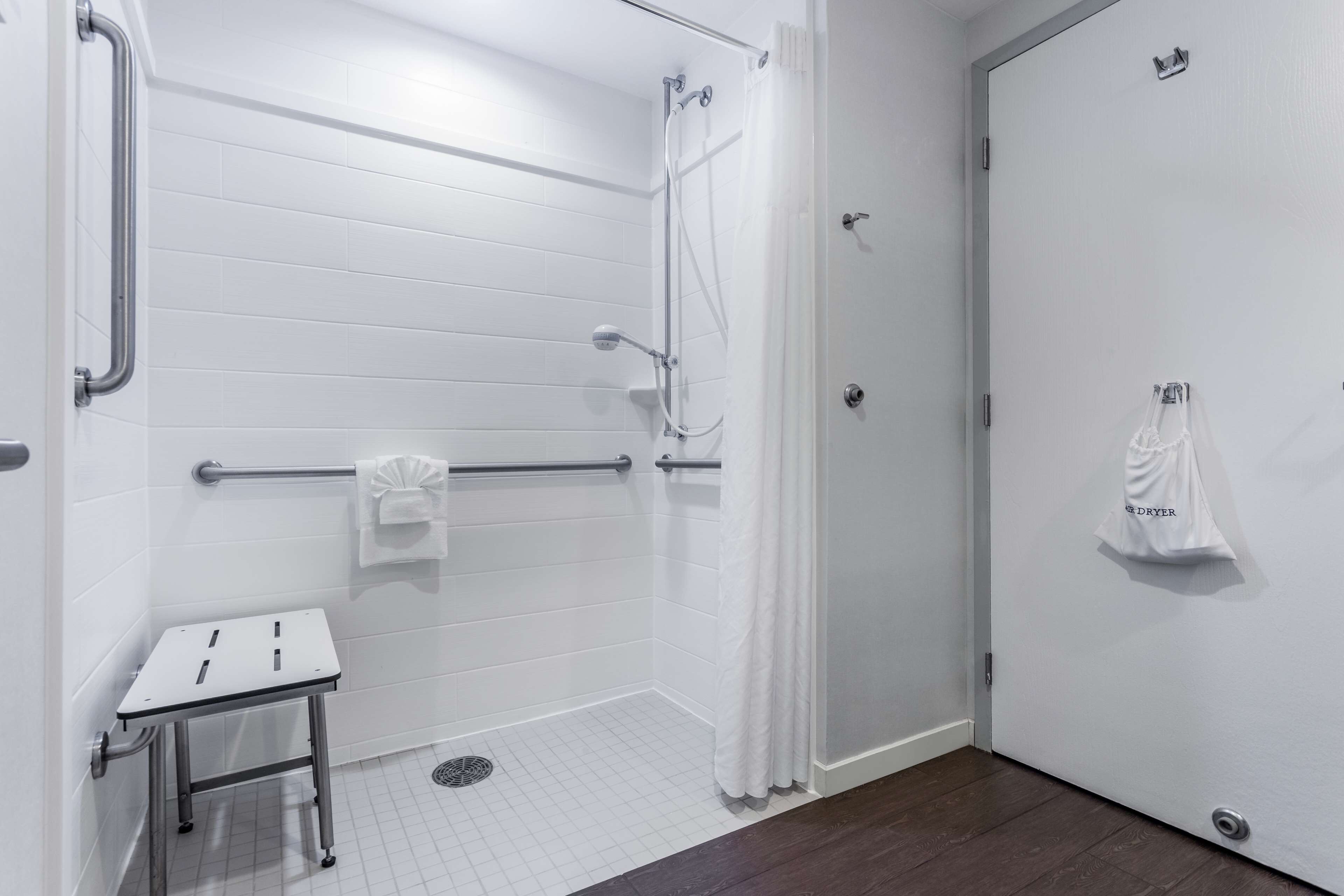 room, 1 queen bed, accessible (hearing) | bathroom shower