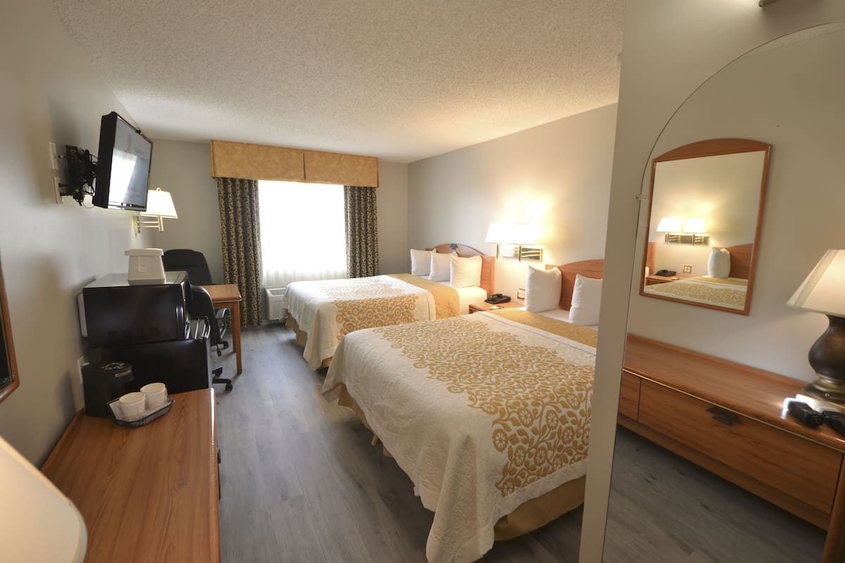 Room, 2 Queen Beds, Accessible, Non Smoking | Desk, laptop workspace, blackout drapes, iron/ironing board
