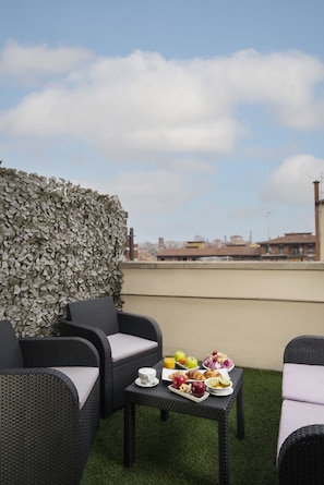 Rom – premium, terrasse, byutsikt | Terrasse/patio