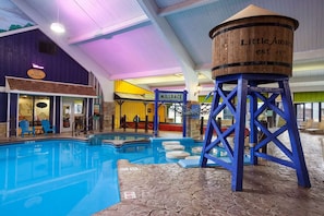 3 indoor pools, outdoor pool, open 9:00 AM to 9:00 PM, pool umbrellas
