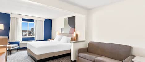 Studio, 1 King Bed | Living area | TV