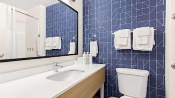 Free toiletries, hair dryer, towels
