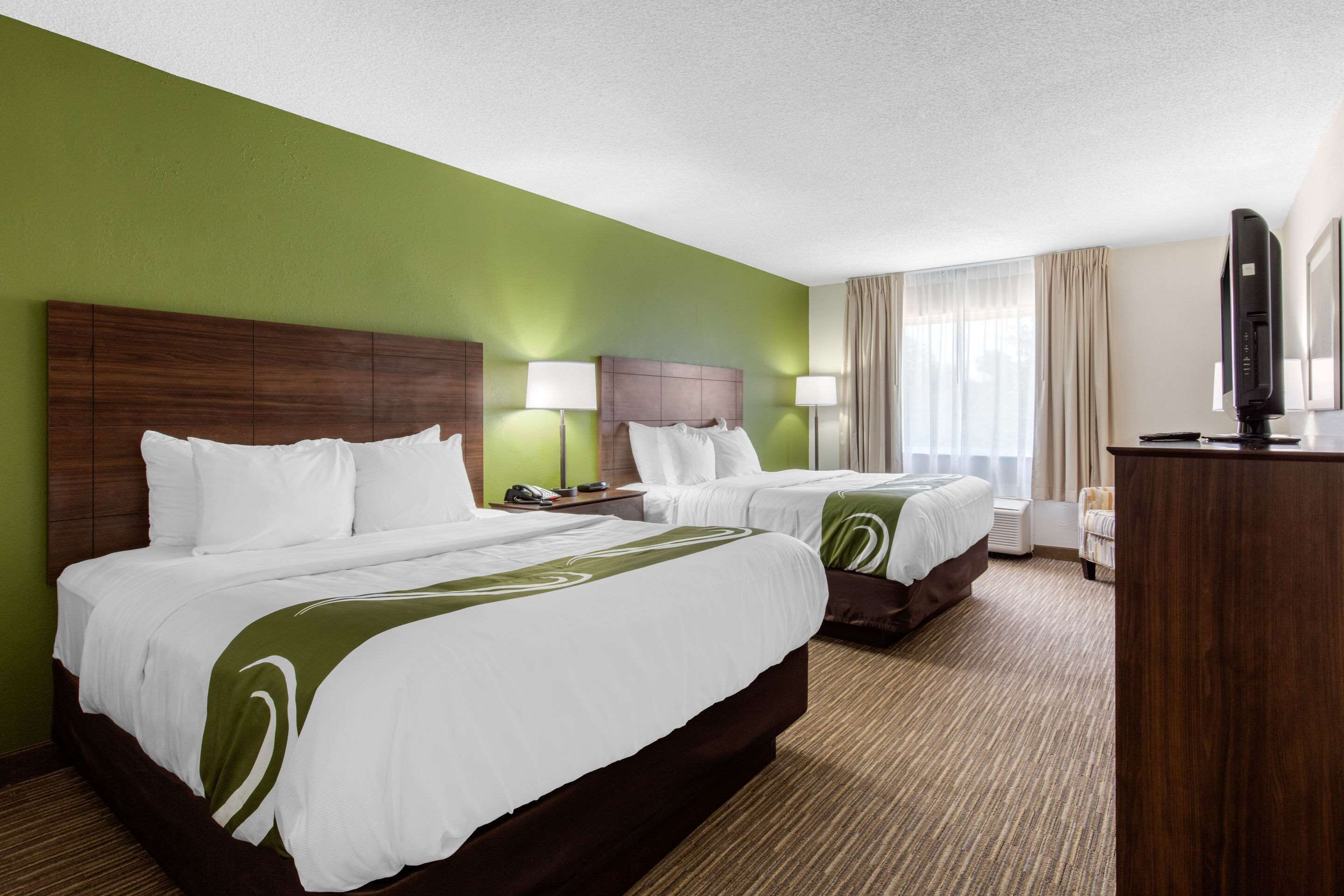 standard room, 2 queen beds, non smoking | desk, blackout curtains, iron/ironing board, free cots/infant beds