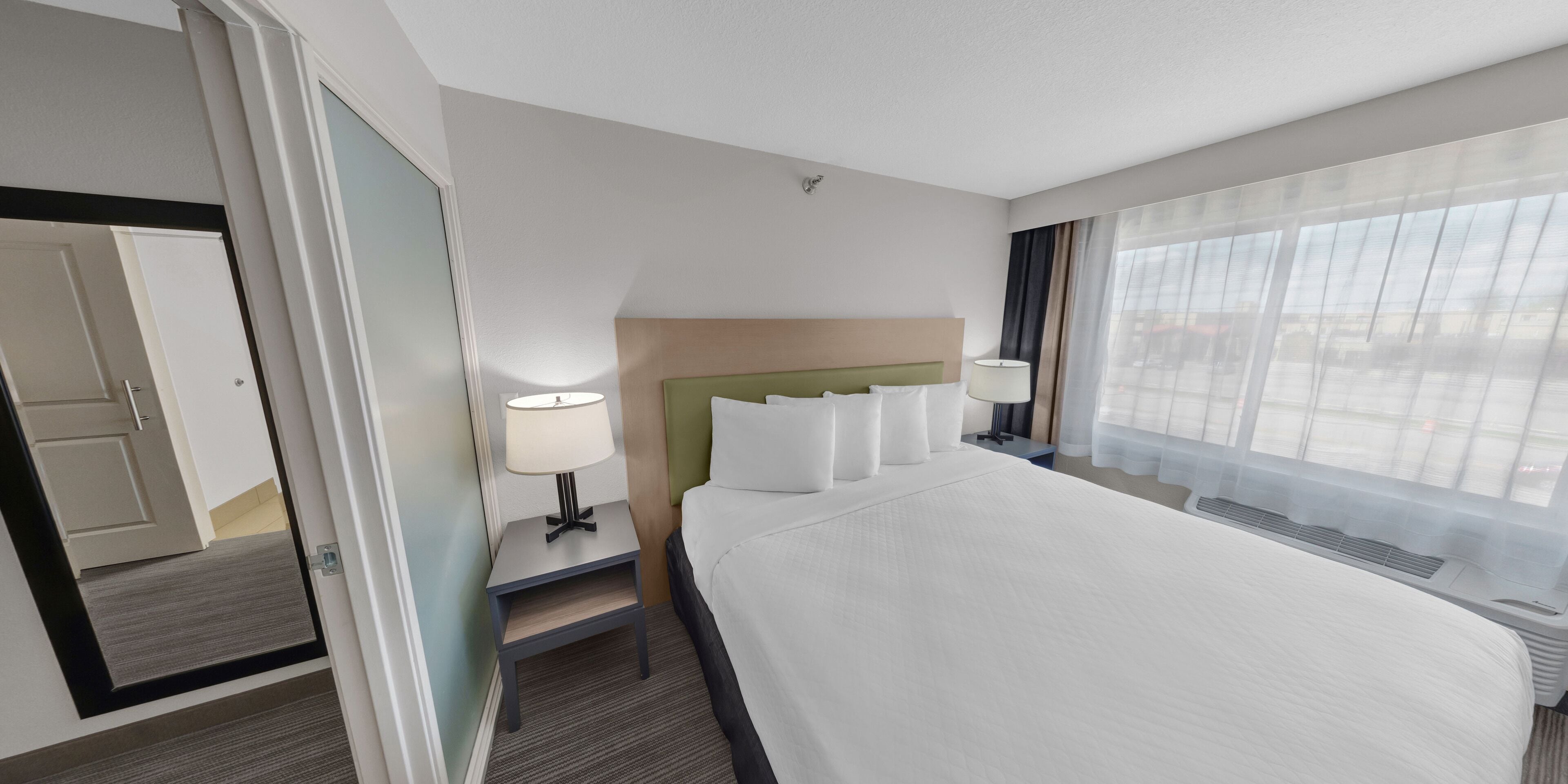 suite, 1 king bed with sofa bed, non smoking (extended stay) | premium bedding, down duvets, pillow-top beds, desk