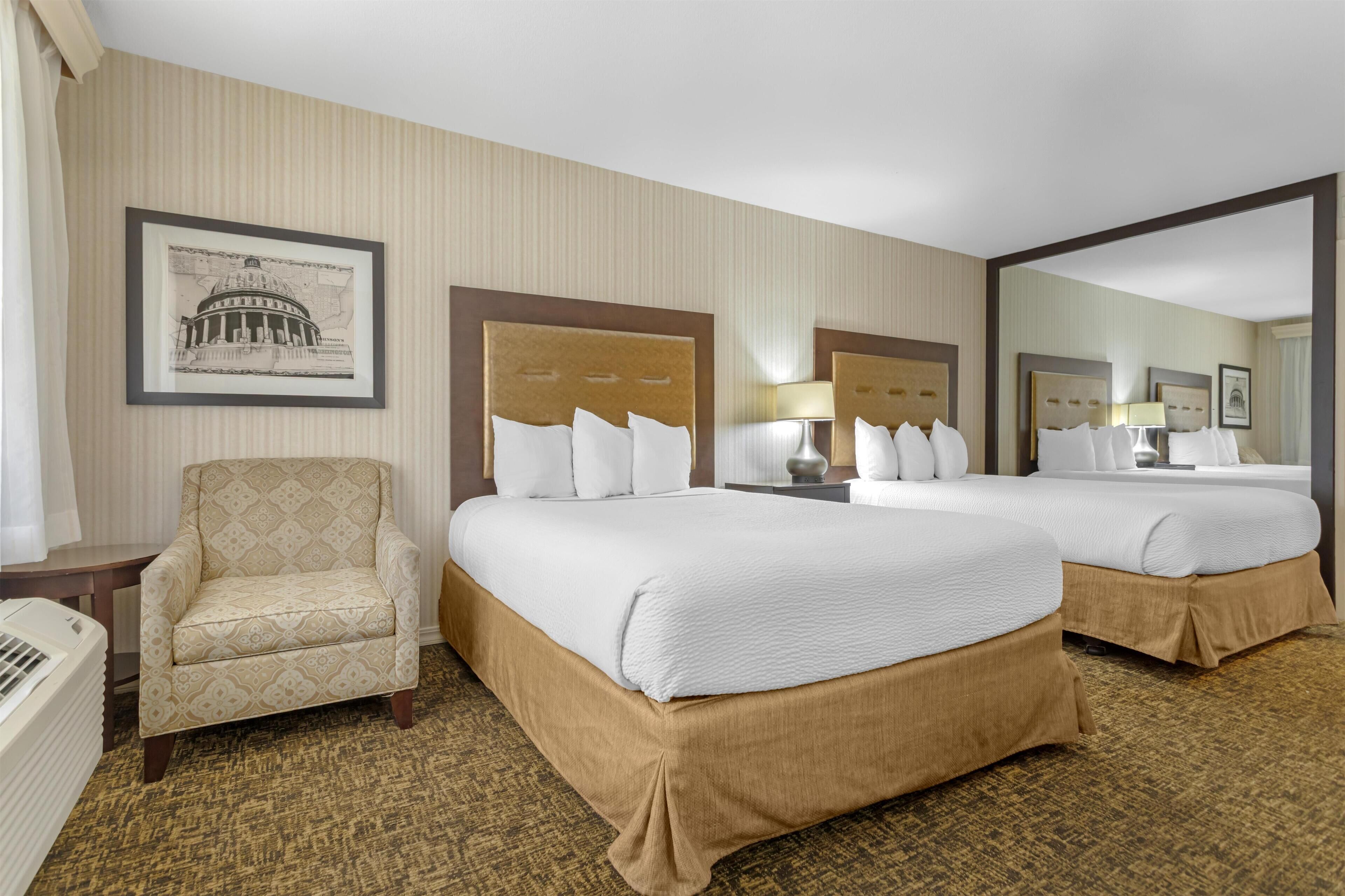 Standard Room, 2 Queen Beds, Non Smoking, Refrigerator & Microwave | Premium bedding, desk, laptop workspace, blackout curtains