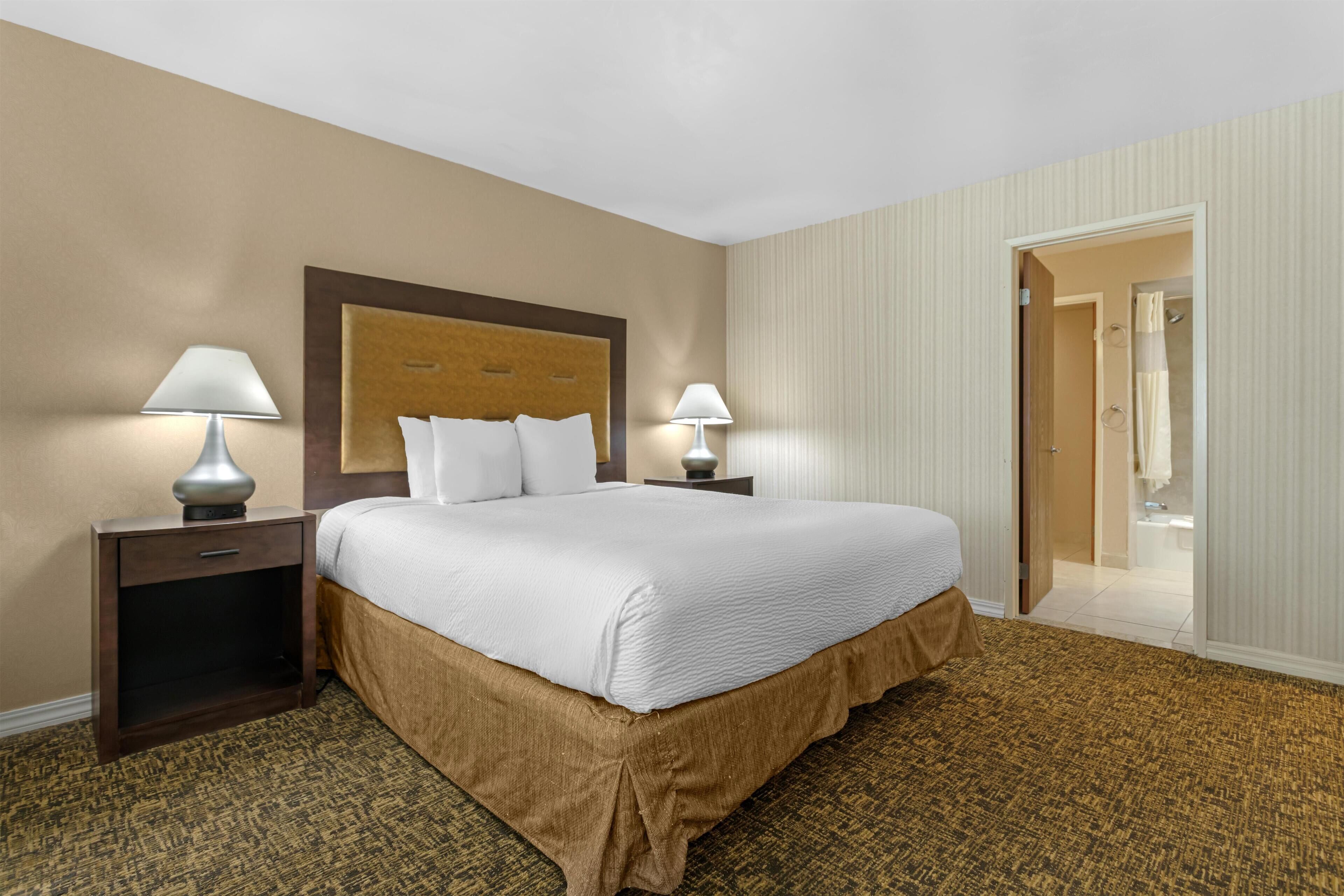 Suite, 1 King Bed, Non Smoking, Refrigerator & Microwave (with Sofabed) | Premium bedding, desk, laptop workspace, blackout curtains