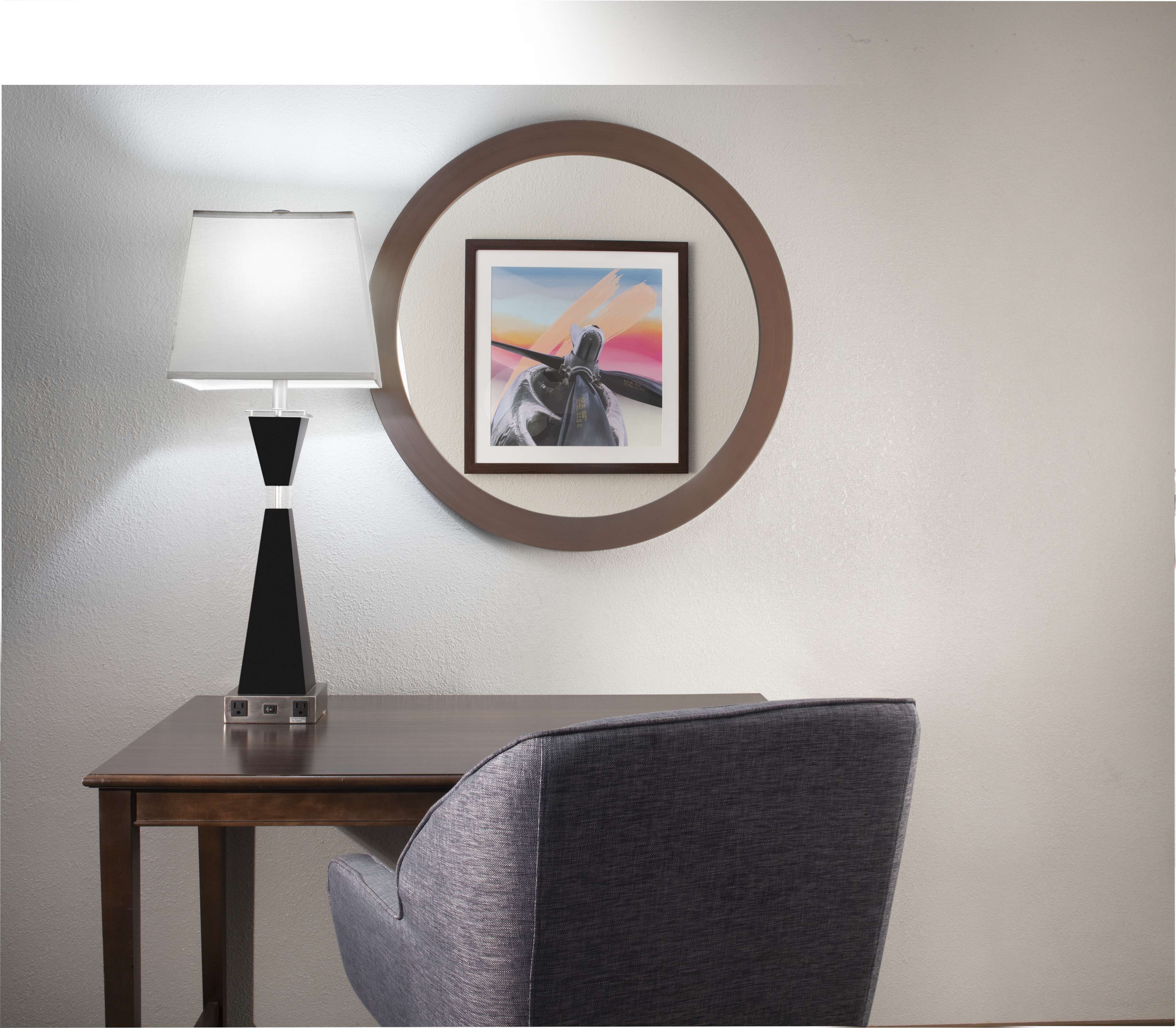 premium bedding, down duvets, desk, laptop workspace