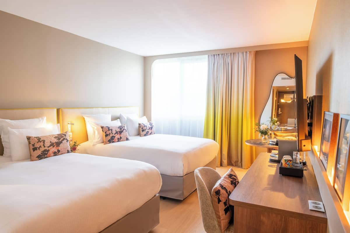 Family Room, 2 Double Beds (Superior) | Premium bedding, down duvets, pillow-top beds, in-room safe