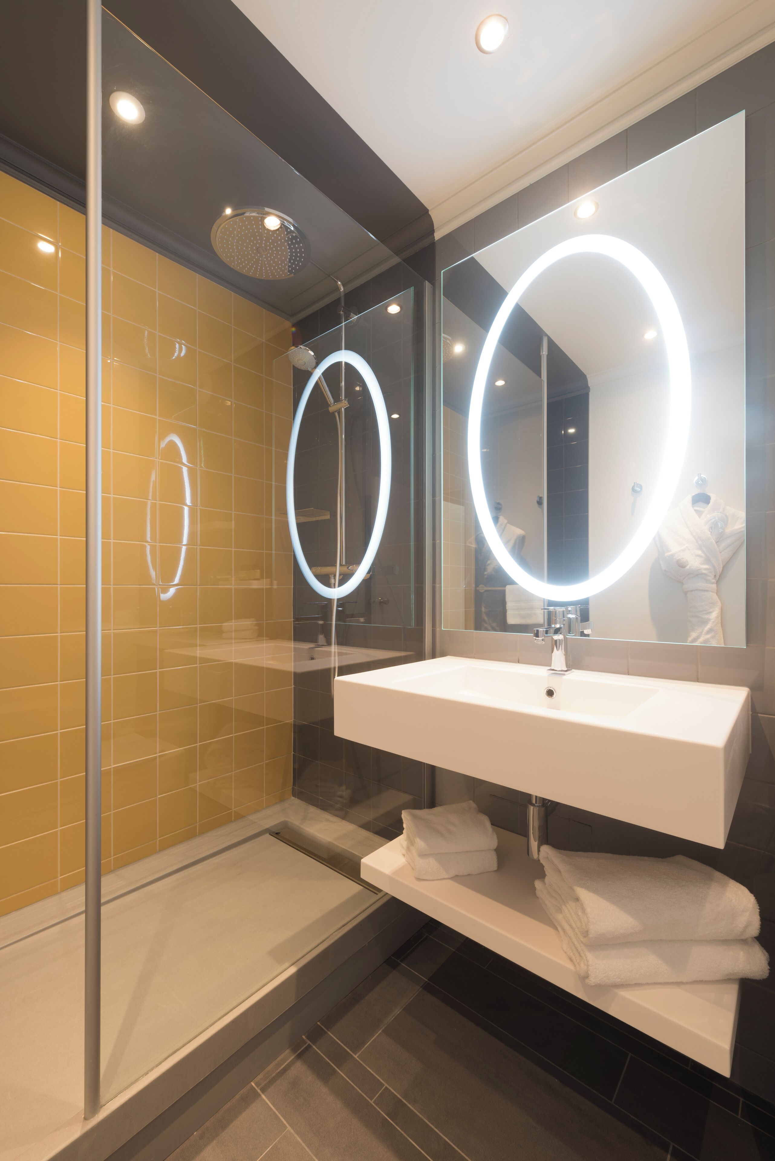 eco-friendly toiletries, hair dryer, bathrobes, slippers