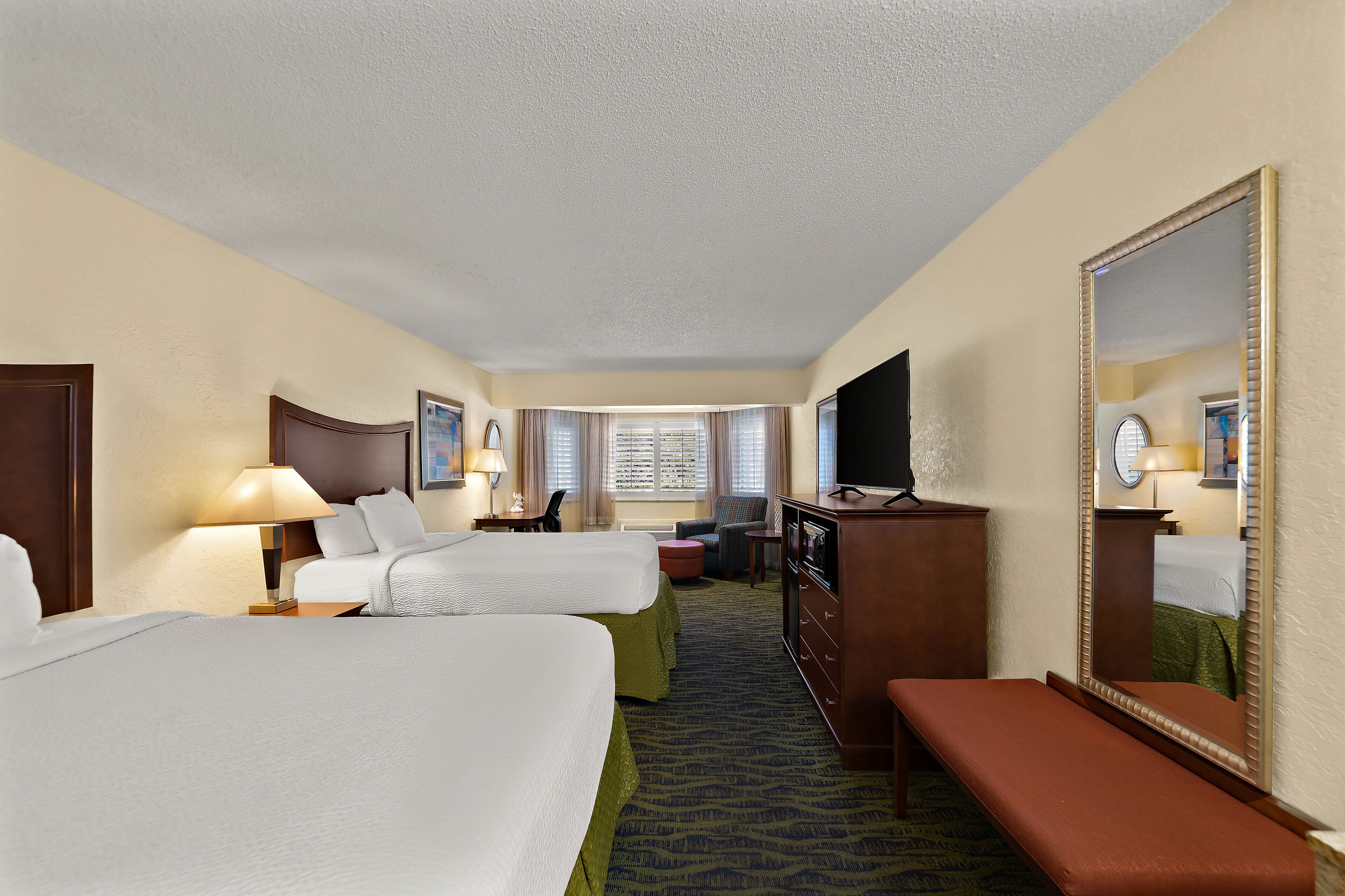 standard room, 2 double beds, non smoking | desk, laptop workspace, iron/ironing board, free wifi