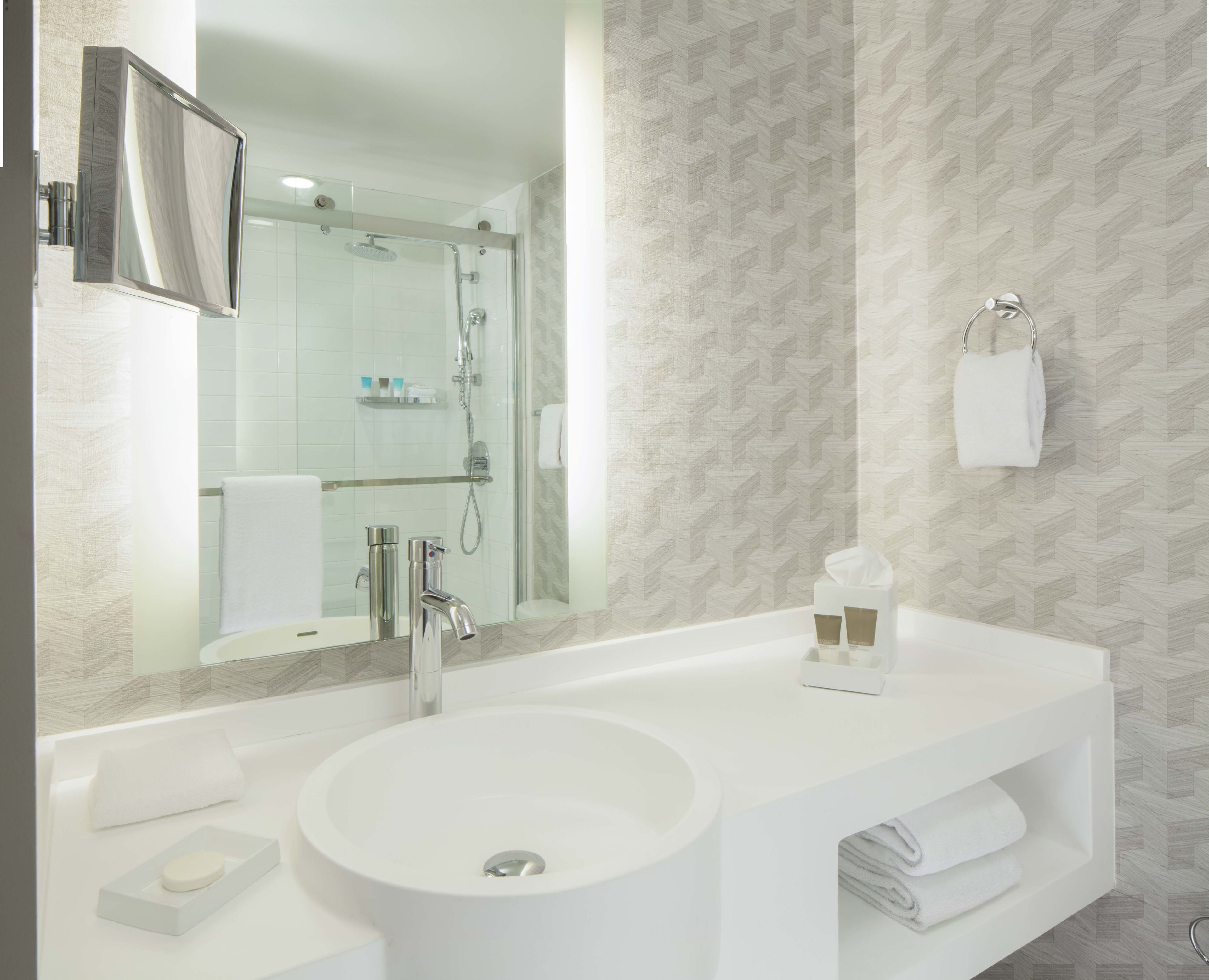 rainfall showerhead, free toiletries, hair dryer, bathrobes