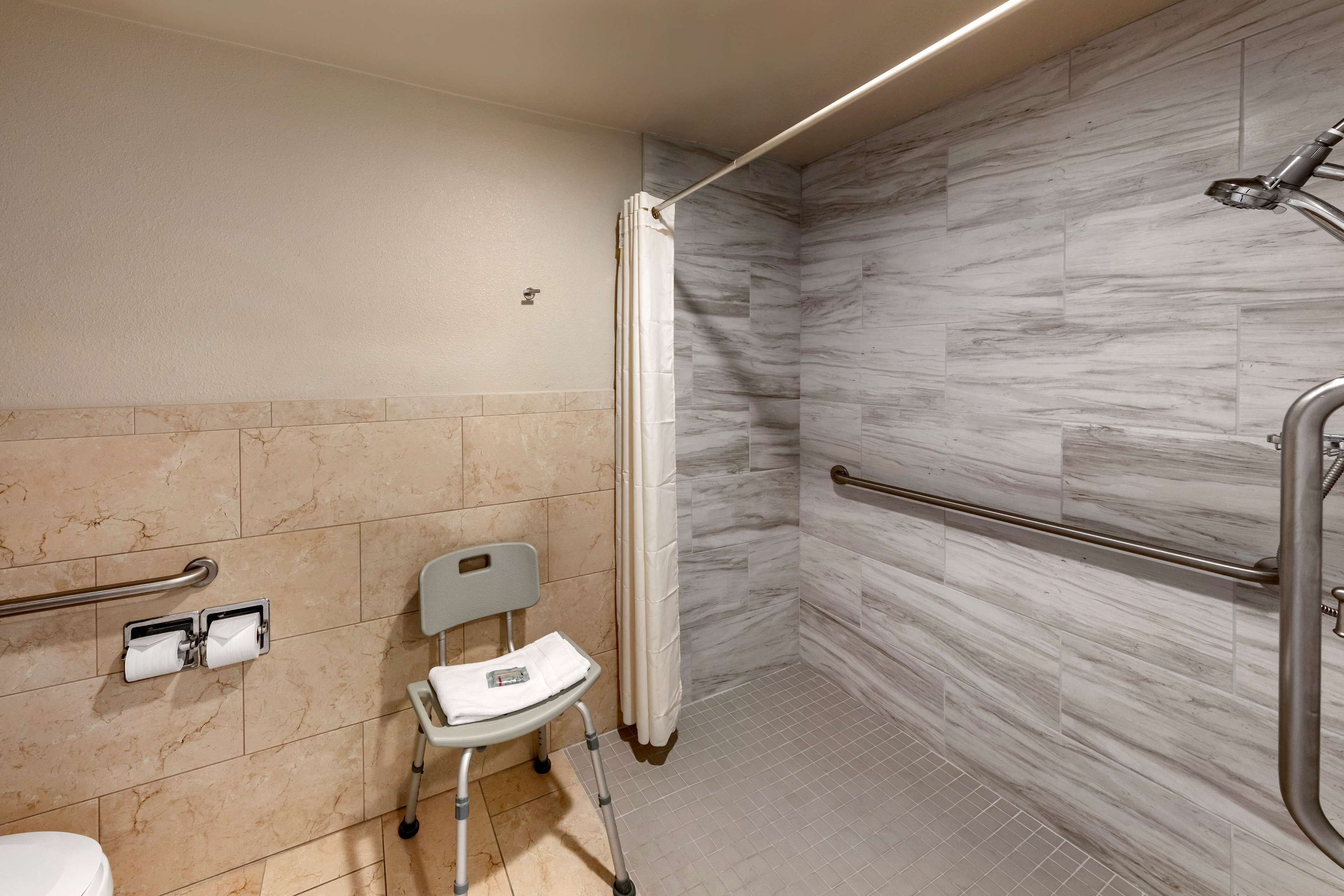 free toiletries, hair dryer, towels, soap