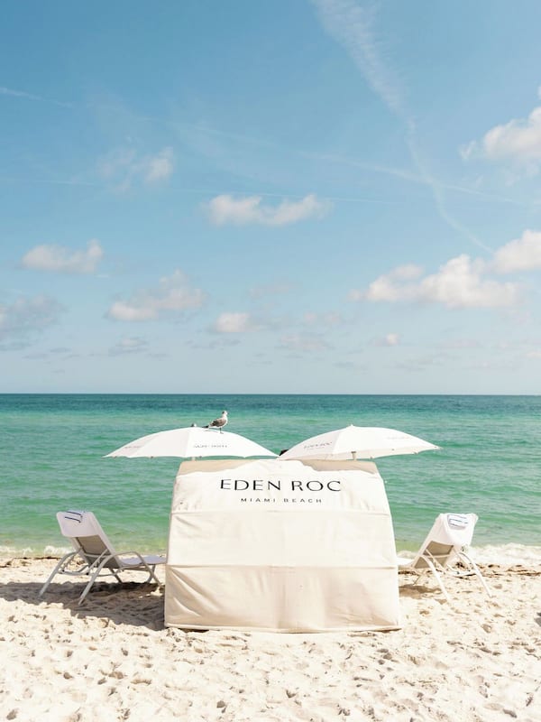 On the beach, white sand