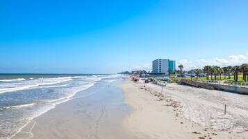 On the beach, white sand