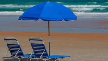 On the beach, white sand