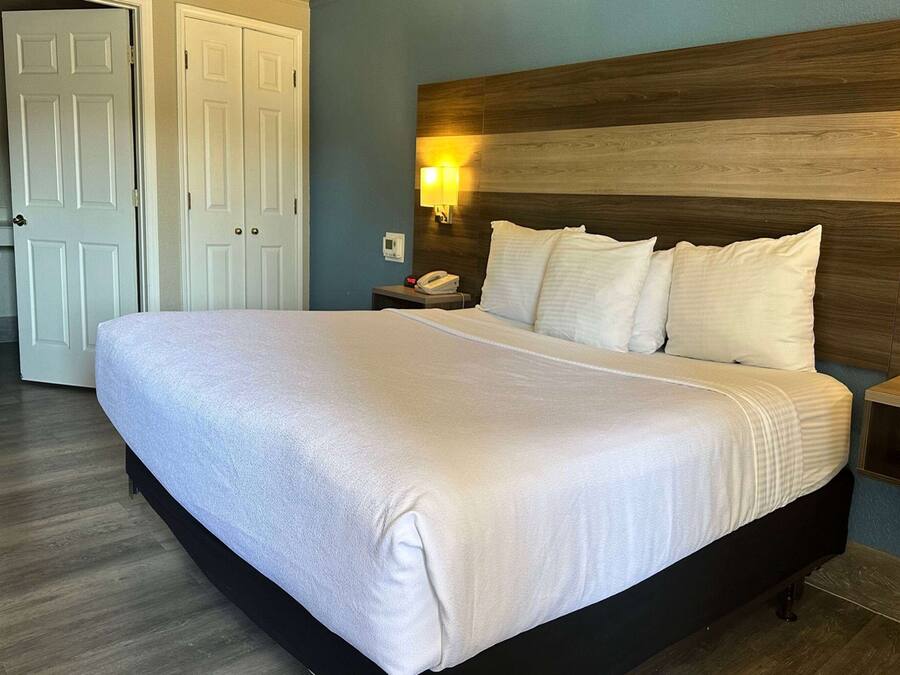 Quarto, 1 cama King, acessível, para não fumantes (Mobility Accessible) | Roupas de cama premium, escrivaninha, ferros/tábuas de passar roupa