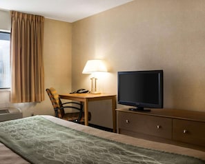 Premium bedding, desk, soundproofing, iron/ironing board