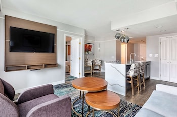 46-inch LCD TV with cable channels, TV, DVD player at Hilton Grand Vacations Club Flamingo Las Vegas