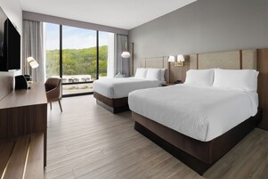 Premium Room, 2 Queen Beds, Mountain View | Premium bedding, pillowtop beds, in-room safe, desk