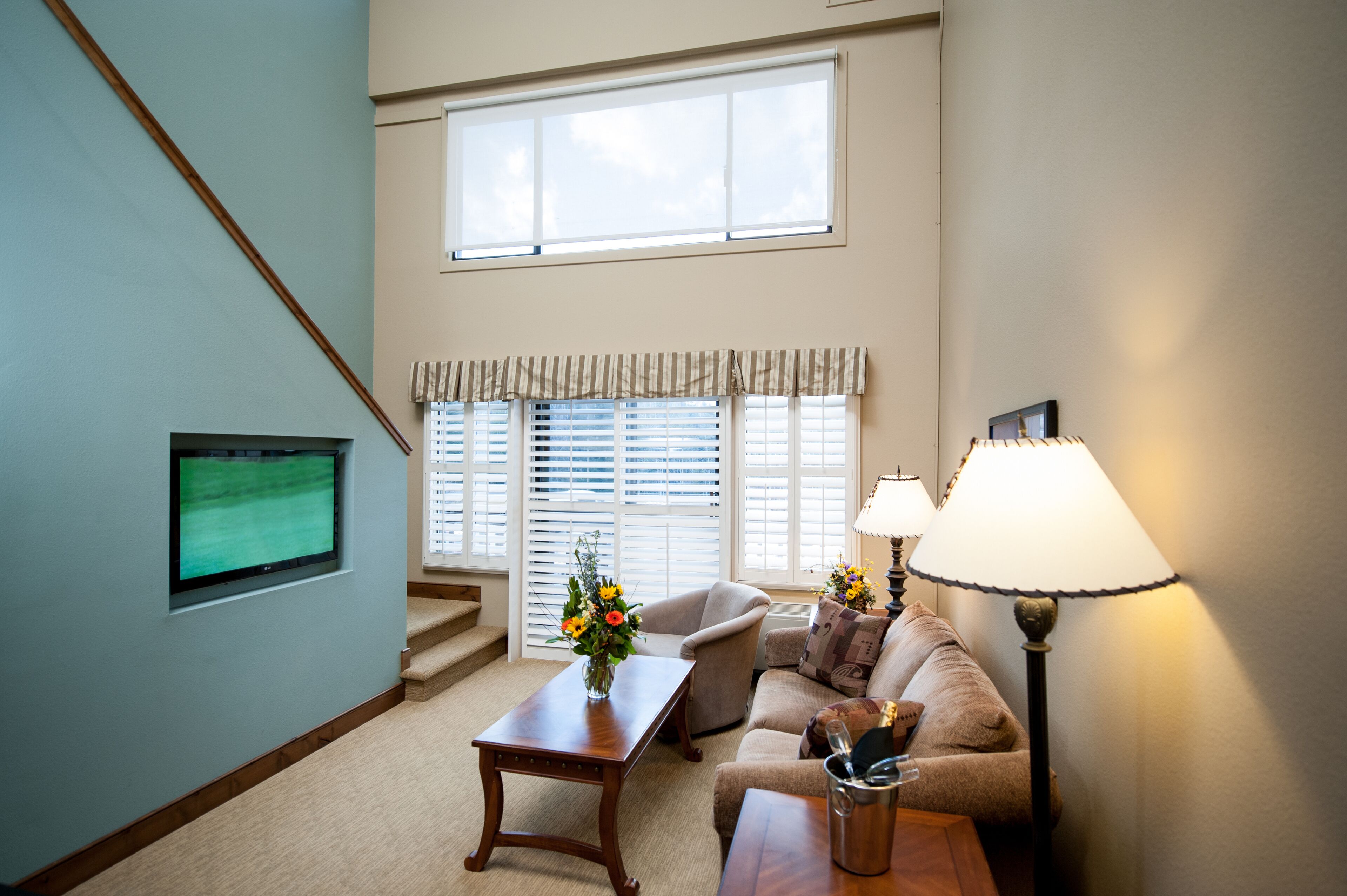 family loft | living area | 27-inch flat-screen tv with cable channels, tv
