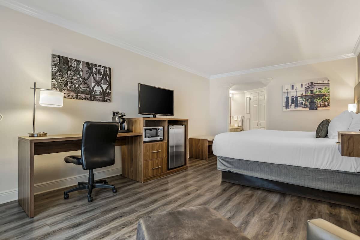 Standard Room, 1 King Bed, Non Smoking, Refrigerator & Microwave | Premium bedding, pillowtop beds, blackout drapes, iron/ironing board