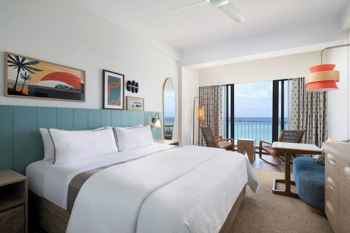 Surfrider Oceanfront, 1 King Bed, Newly Renovated | Premium bedding, pillowtop beds, in-room safe, desk