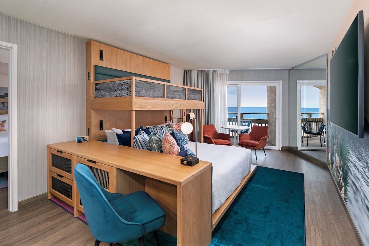 Premium Suite, 2 Queen Beds, Balcony, Ocean View | 1 bedroom, in-room safe, blackout curtains, iron/ironing board